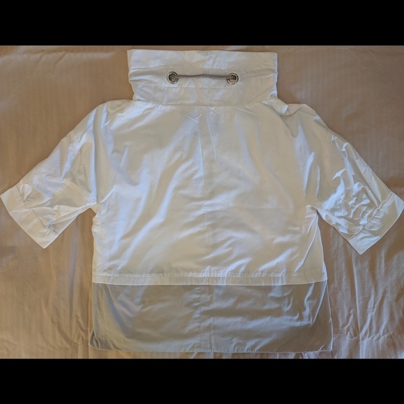 BCBGMaxAzria White & Tan Nylon Zip Up Jacket - Picture 3 of 5